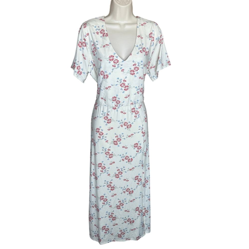 Wayf Cream Floral Knit Dress 1X